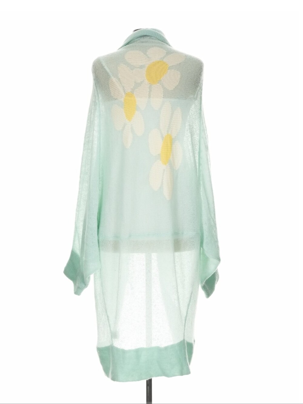 Wildfox Mint Sheer Daisy Cardigan with Yellow Centers